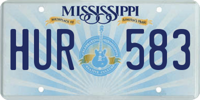 MS license plate HUR583