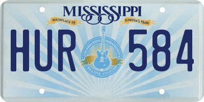 MS license plate HUR584