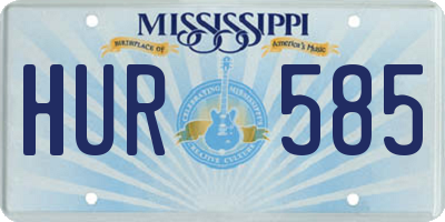MS license plate HUR585