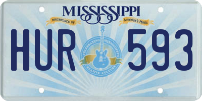 MS license plate HUR593