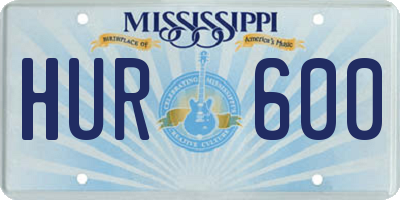 MS license plate HUR600