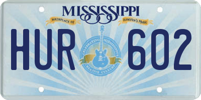 MS license plate HUR602