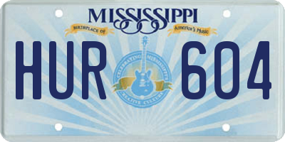 MS license plate HUR604