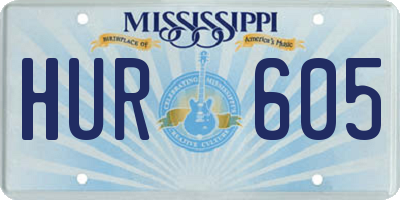 MS license plate HUR605
