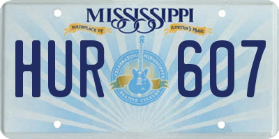 MS license plate HUR607