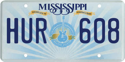 MS license plate HUR608
