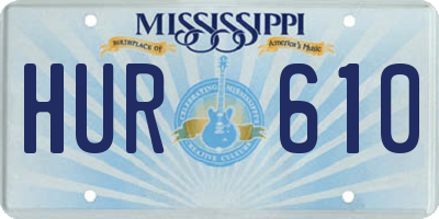 MS license plate HUR610