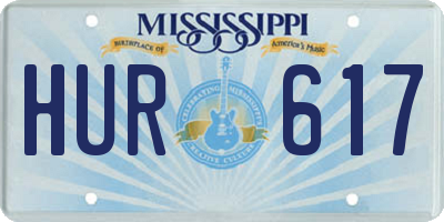 MS license plate HUR617