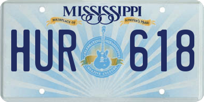 MS license plate HUR618