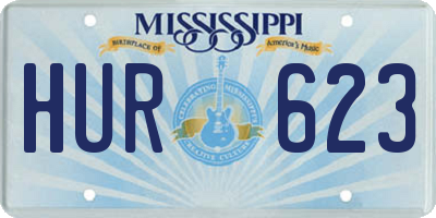 MS license plate HUR623