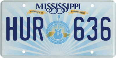 MS license plate HUR636