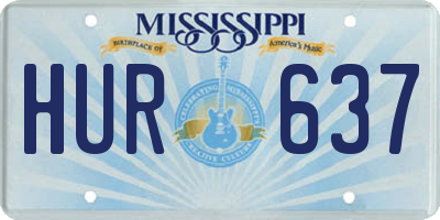 MS license plate HUR637