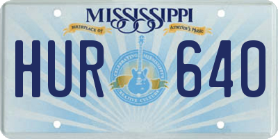 MS license plate HUR640