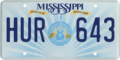 MS license plate HUR643