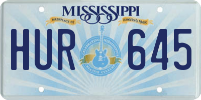 MS license plate HUR645