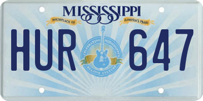 MS license plate HUR647