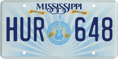 MS license plate HUR648