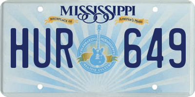 MS license plate HUR649