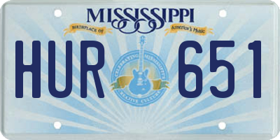 MS license plate HUR651