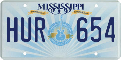 MS license plate HUR654