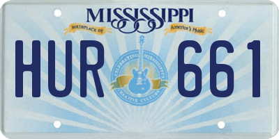 MS license plate HUR661
