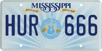 MS license plate HUR666
