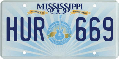 MS license plate HUR669