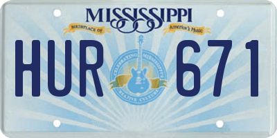 MS license plate HUR671