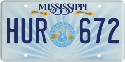 MS license plate HUR672