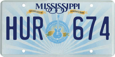 MS license plate HUR674