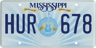 MS license plate HUR678
