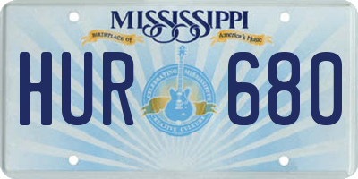 MS license plate HUR680