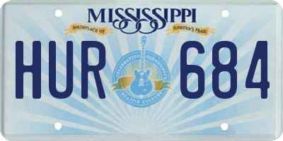 MS license plate HUR684