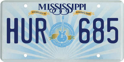 MS license plate HUR685
