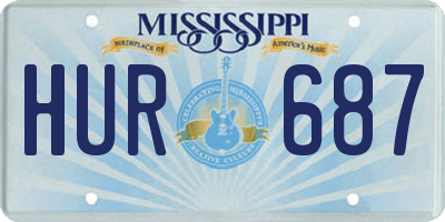MS license plate HUR687