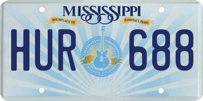 MS license plate HUR688