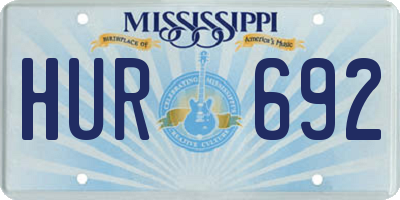 MS license plate HUR692