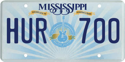 MS license plate HUR700