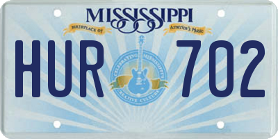 MS license plate HUR702