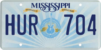 MS license plate HUR704