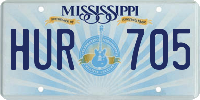 MS license plate HUR705