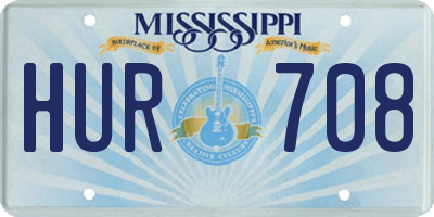 MS license plate HUR708