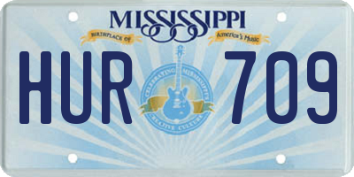 MS license plate HUR709
