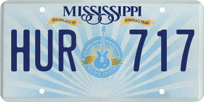 MS license plate HUR717