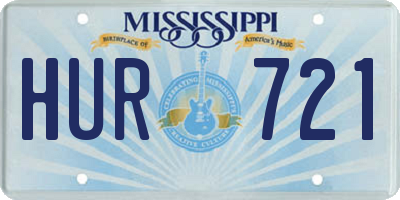MS license plate HUR721