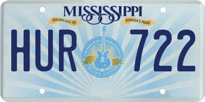 MS license plate HUR722
