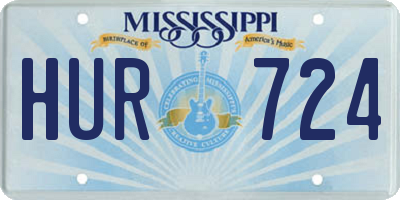MS license plate HUR724