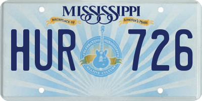 MS license plate HUR726