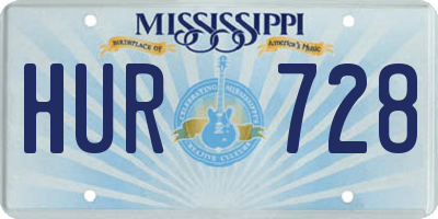 MS license plate HUR728