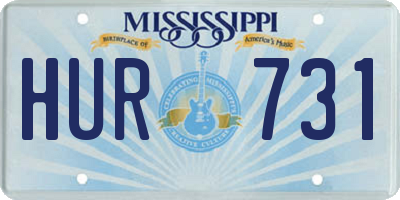 MS license plate HUR731